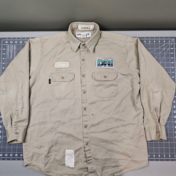 DRI FR Work Shirt Large Flame Resistant Grunge Streetwear Biker Skater Mechanic - Picture 1 of 16